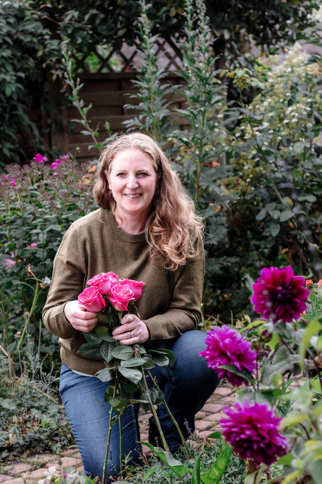 Lynda and Roses in the Garden